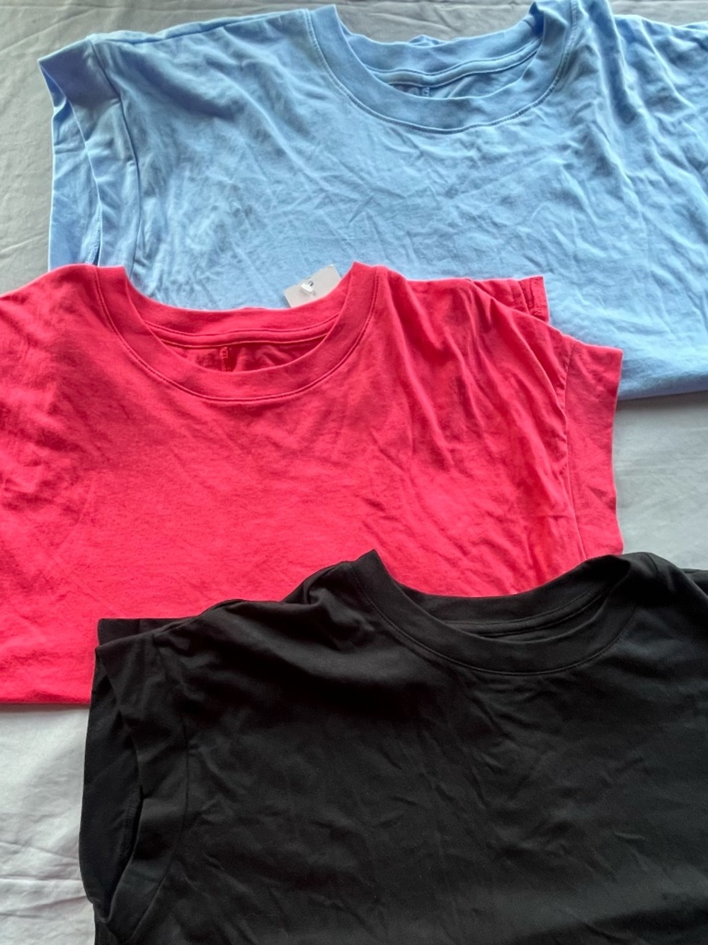 A New Day Womens XL T Shirt Lot 3 Pink Blue Black Short Sleeve NEW